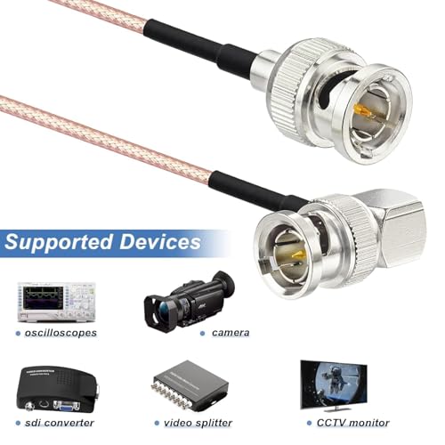 Superbat Thin BNC Male to Male Right Angle RG179 Cable 30cm Short HD 3G SDI Video Cable 75ohm for Blackmagic Camera SDI Converter/Recorder CCTV Monitor Audio Video System Supports 3G-SDI/HD-SDI/4K/8K - Image 2