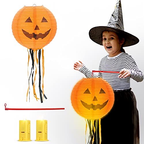 Lanternes en Papier Halloween, Lanterne Halloween, lanternes Rondes en Papier Pliables, Lanterne de Citrouille Fantôme Chauve Souris Lanterne d’Araignée pour Enfants DéCoration De Fête d'halloween Cover