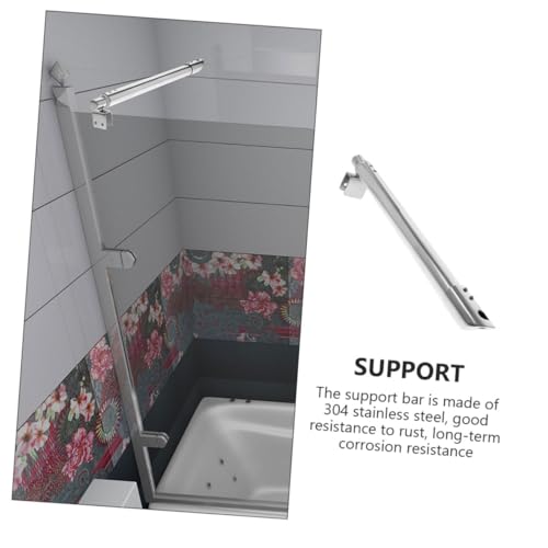 Barre de support douche verre accessoire de fixation murale - 5