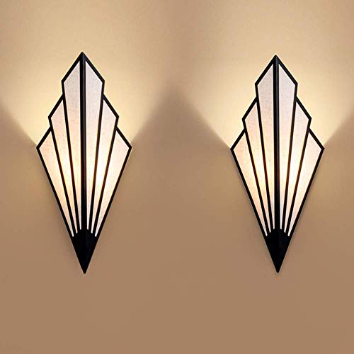 Apliques Pared - Metal Lampara Pared,Blanco Cálido Para La Sala De Estar Dormitorio Baño Cocina Comedor,apliques pared dormitorio lamparas de pasillo 2Pcs (black)