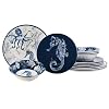Certified International Sea Life Melamine 12 Pc Dinnerware Set Service for 4 Multicolor