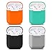 Produktbild 4PCS Schutzhülle Hülle für Airpods Case für Airpods Silikon-Schutzhüllen 2 & 1 Kompatibel mit Apple AirPods  Schwarz Grün Orange Grau