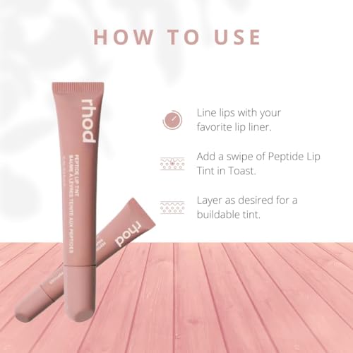 Image of Peptide Lip Tint, Glossy High-Shine Finish, Waterproof and Smudge-Proof, 12HR Wear, 10ml (TOAST)