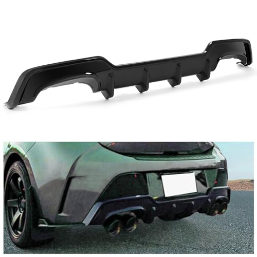 KUAFU Rear Diffuser Compatible with 2019-2022 Toyota Corolla Hatchback & Toyota Auris Hatchback Rear Bumper Diffuser Lip Valance Splitter Body Kit ABS Plastic (Painted Black)