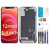 bstdianzi Schermo sostitutivo per iPhone 12 mini 5,4 pollici, display LCD con 3D Touch compatibile modelli A2176, A2398, A2399, A2400, assemblaggio digitalizzatore con attrezzi di riparazione
