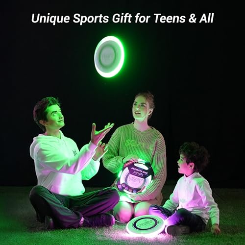 TOSY 36 And 360 Leds Flying Disc - Extremely Bright, Smart Modes, Glow In The Dark, Auto Light Up, Rechargeable, 175G, Perfect Birthday & Camping Gift For Men/Boys/Teens/Kids, Blue