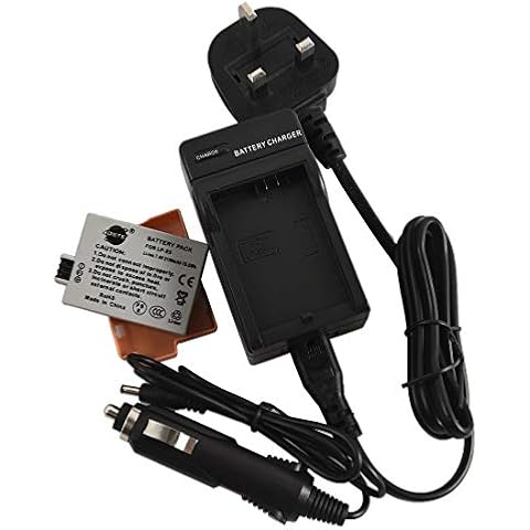 DSTE® LP-E5 Rechargeable Li-ion Battery + DC27U Travel and Car Charger Adapter for Canon EOS 450D 500D 1000D Kiss F X2 X3 Rebel XS XSi T1i Digital Camera Cover