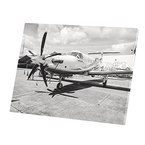 Affiche poster avion helice photo noir et blanc 80x60 cm pour habiller un grand mur vide