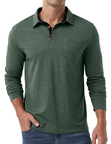 Sailwind Polo para Hombre Manga Larga Camiseta Casual de Algodón con Botones y Bolsillo miniatura 4