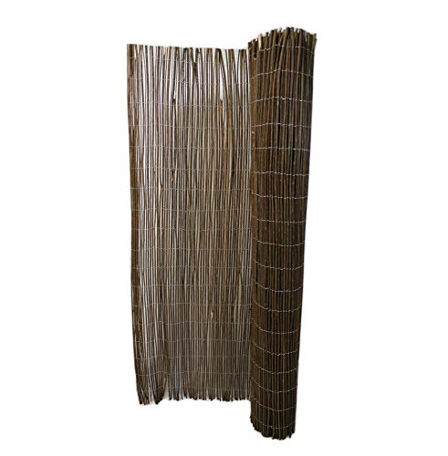 Forever Bamboo Willow Rolled Panel Fence Screen Garden Fencing Natural 6' H x 16' L