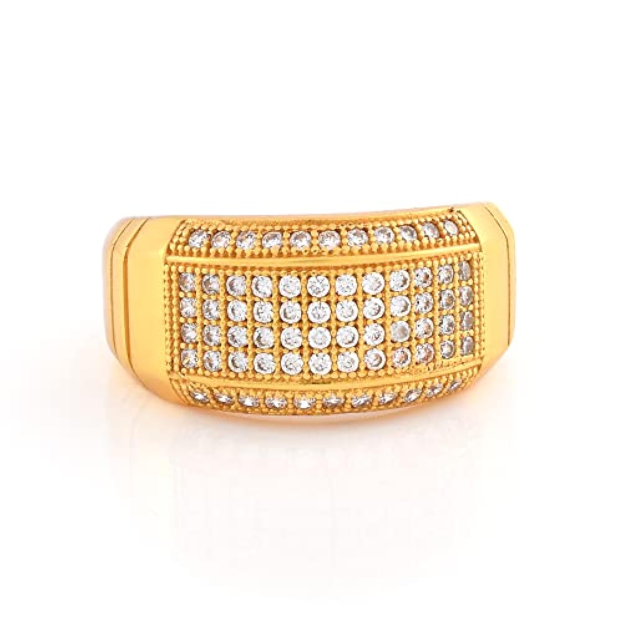 Brass Goldplated American Diamonds Stylish Ring