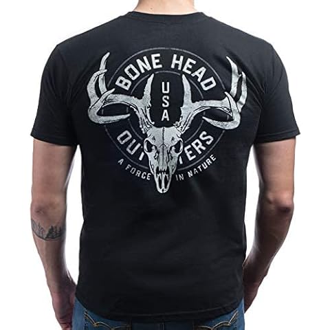 Bone Head Outfitters Men's Brute Skull-Quality Softspun Cotton Hunting Short Sleeve T-Shirt (XXXL) Black Cover