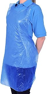 TPZ - Disposable Aprons - For Medical, Hairdressers, Cleaning, Caterers & General Use - Single Use Recyclable Plastic - Water Oil & Fluid Resistant - One Size Fits All for Adults Pack of 500 (Blue)