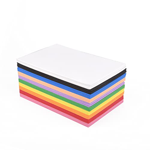 ewtshop® - Lot de 50 feuilles en caoutchouc mousse - Format A5 - 10 couleurs