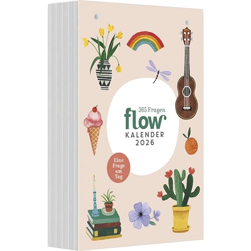 Flow - Der Flow Kalender 2026 - Tischkalender 13x19 cm mit 365 Denkanstößen & Inspirationen, Abreißkalender zum Aufstellen & Aufhängen