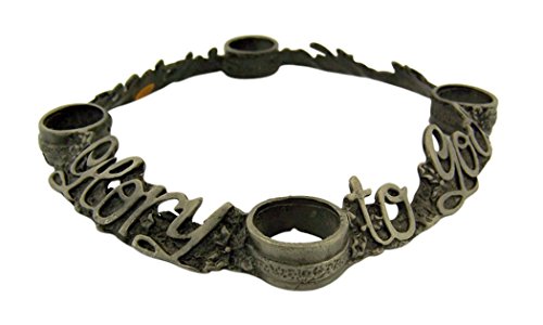 Glory to God in the Highest 7 Inch Advent Wreath with Pewter Finish