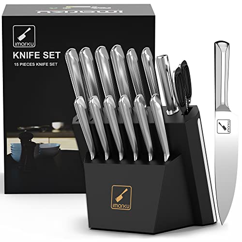 Imarku Premium 15 Pcs Kitchen Knife Set And 6-Inch Imarku Boning Knife #TOP1