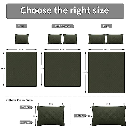 Colcha de microfibra ligera King Easy-Going verde antimanchas con fundas almohada 8