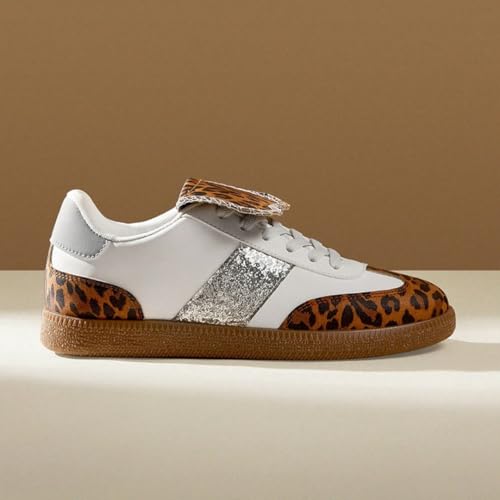 Women Glitter Sequin Sneakers Lightweight Walking Shoes Lace Up Casual Trendy Sneaker2