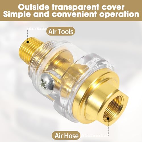 Kaimeilai 3 Stücke Ölschmierer Öler, Mini-Druckluftöler, Mini-Nebel-Öler, Druckluftöler, Nebelöler, In Line Druckluftwerkzeug, für pneumatische Werkzeug- und Luftverdichterrohre, Inline-Luftöler
