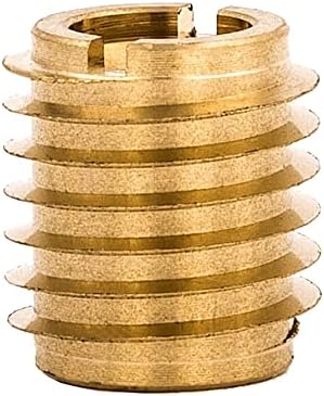 E-Z LOK 400-332 Threaded Insert, Brass, Knife Thread, 10-32 Internal Threads, 0.500" Length (Pack of 25)