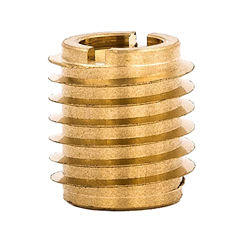 Image of E-Z LOK Knife Threaded Insert for Hard-Wood, Brass Thread Inserts 10-24 Internal Threads, 0.500 inch Length Pack of 25