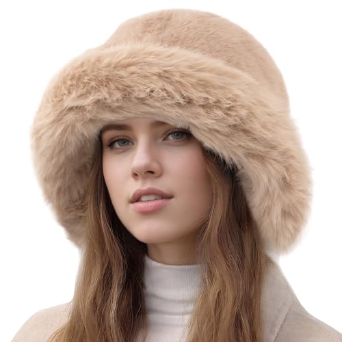 Chapeau cloche d'hiver contre le froid glacial avec fausse fourrure douce