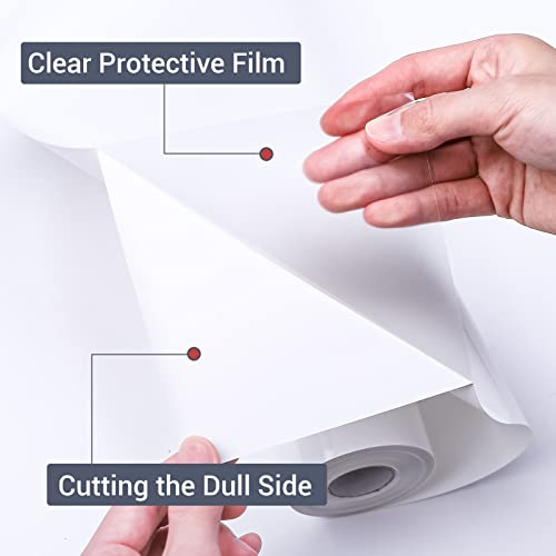 Yilnato Heat Transfer Vinyl For T-Shirts - 12" X 25Ft White Htv Vinyl Roll Iron On-Easy To Cut & Weed For Heat Vinyl Design（White） #TOP4