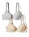 Produktbild Iris & Lilly Damen T-Shirt BH aus Baumwolle, 2er-Pack, Mehrfarbig (Grau Meliert/Mittelbeige), 38DD