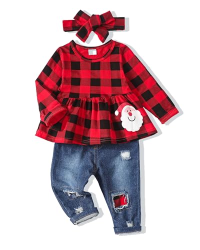 Image of Renotemy Baby Girl Clothes Toddler Girl Clothes Outfits Infant Clothing Jeans Pants Set Cute Clothes Set for Girls