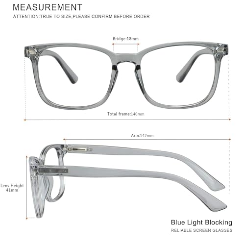 Image of Vintage Square Progressive Multifocal Presbyopic Glasses, Anti-Blue Light Glasses for Men Women Readers (+0.50 /+2.75 Magnification)