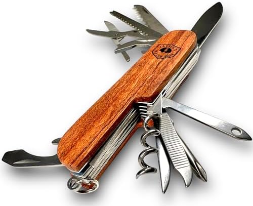 Wood, Navaja Suiza Multiusos de Bolsillo. Plegable en Madera con ...