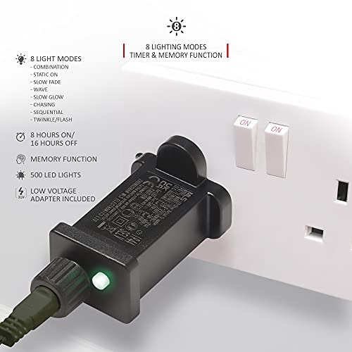 Christmas-Tree-Lights-500-LED-125m-Warm-White-Fairy-String-Lights-Plug-in-with-Timer-and-Memory-Functions-Suitable-for-OutdoorIndoor-Use