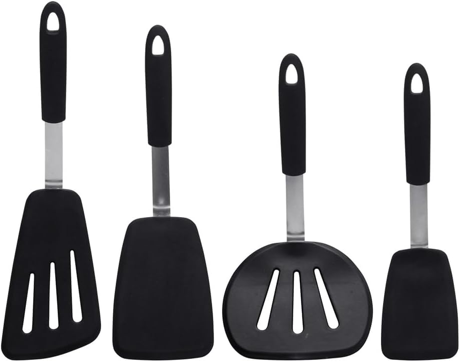 DUYHBAWRS-779 Spring Steel Silicone Kitchenware Set Of 4 Non-Stick Silicone Spatula Western Flexible Steak Spatula Set