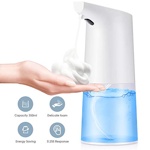 Preisvergleich Produktbild Tesoky Seifenspender Automatisch Desinfektionsspender Berührungslosen 350ml Schaum Seifenspender mit Sensor Infrarot Elektrischer Seifenspender für Küchen und Badezimmer Waschraum / öffentlicher Ort