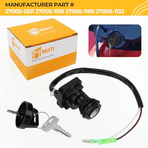 Image of M MATI Ignition Key Switch for Kawasaki Bayou 300 400 Lakota 300 1988-2003 Prairie 400 1997-1998 Prairie 300 1999 27005-1201 27005-1159 27005-1186 27005-1132