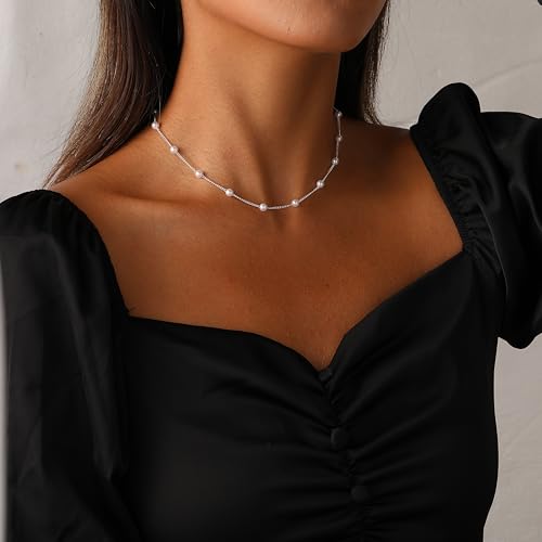 Classic Pearl Necklace Adjustable Gold Pearl Necklace for Women Dainty Collar De Perlas Para Mujer Jewelry Gifts for Her3