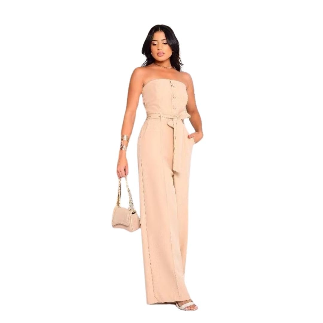 Macacão longo feminino elegante social Casamento festa veste até gg