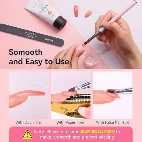 Makartt Gel de unhas poli, 50 ml Nude Nature Gel Builder para extensão de unhas para todas as estaçõ
