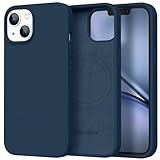 GolbinBox Magnetic for iPhone 13 Case & iPhone 14 Case, Compatible with MagSafe, [Soft Anti-Scratch Microfiber Lining], Slim Liquid Silicone Shockproof Protective Phone Case 6.1 inch, Dark Blue