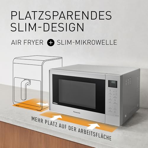 Panasonic NN-CT57RMEPG Kombi Mikrowelle 27L mit Airfryer, Inverter, Silber