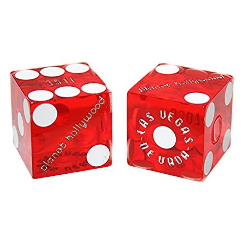 Cyber-Deals Wide Selection of 19mm Craps Dice - Authentic Las Vegas Casino Table-Played (Planet Hollywood (Red Polished)) Cover