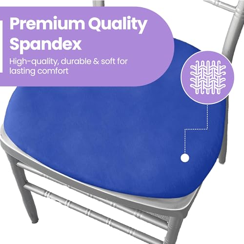 Housse de coussin de chaise extensible bleu roi pour sublimer vos réceptions - 6