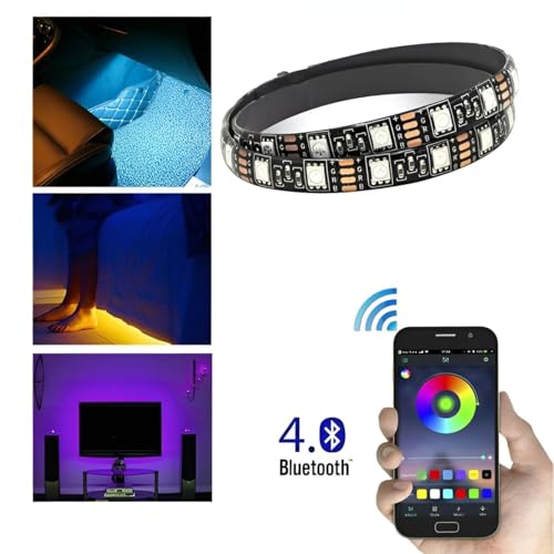 Image of XERGY USB Powered Smart RGB LED Strip Lights with Mobile App Control, Music Sync Multi Color Changing- for TV Background, Mood Light, Cove Lighting & Ambient Light (3 Meter for 30-40 inch Tv'S)