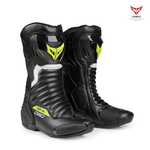 Image of DSG Gp-x Riding Boot-Black Yellow Fluo-(Size-10)