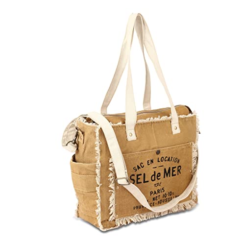 Bolso bandolera grande de lona reciclada para mujer miniatura 5