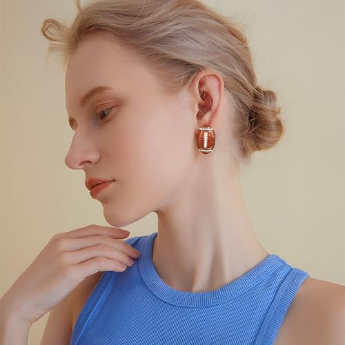 Sport Clip on Earrings Football Basketball Soccer Basrball Earrings for Women Non Pierced Earrings3