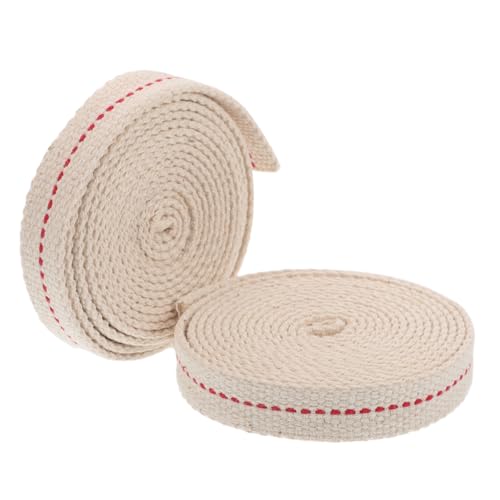 Hemoton 2Rolls Cotton Flat Wick Replacement for Oil Lanterns Kerosene Lamp Wicks for Hurricane Lanterns Outdoor Camping Lighting Wide Meters
