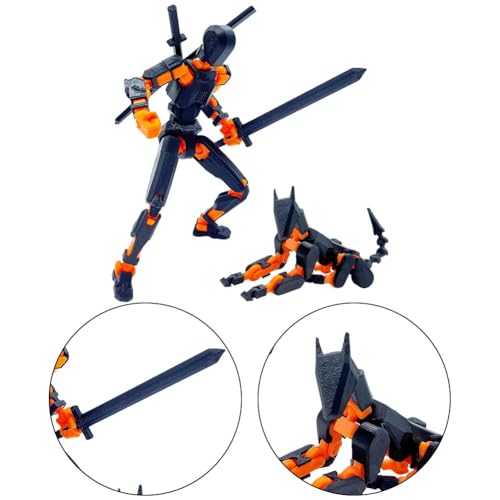 Image of 2 Pcs Action Figure, Dummy 13 Action Figure Toys, Polyarticular Movable Titan 13 Action Figure Action, High Degree&Freedom Multi Articular Stick Titan, 3D Printed Toys for Desktop Decor&Game Lovers