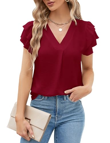 Blooming Jelly Camisas casuais femininas elegantes de manga curta...